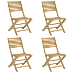 Berkfield Home Folding Garden Chairs 4 pcs 48.5x61.5x87 cm Solid Wood Acacia in Brown - thumbnail 2