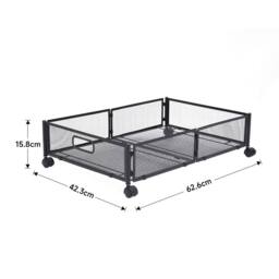 Garden Sanctuary Metal Underbed Wheeled Storage Container in Black - thumbnail 4