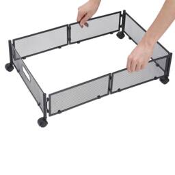 Garden Sanctuary Metal Underbed Wheeled Storage Container in Black - thumbnail 6