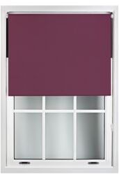 Furnished Aubergine Blackout Roller Blinds - Trimmable Window Shade for Home & Office - Size: 55 cm width x 210 cm drop