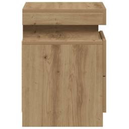 Berkfield Home Stylish Bedside Cabinet with LED Artisian Oak 35x39x55 cm Enginee in Brown - Size: 35 x 39 x 55 cm - thumbnail 8
