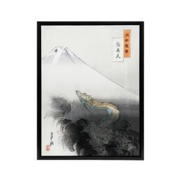 "Artery8 Ryu Shoten Ascending Dragon Framed Canvas Wall Art Print Ogata Gekko in Grey - Size: W12"" x H16""" - thumbnail 1