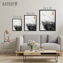 "Artery8 Ryu Shoten Ascending Dragon Framed Canvas Wall Art Print Ogata Gekko in Grey - Size: W12"" x H16""" - thumbnail 4
