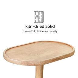 MH London Solid Mango Wood C-Shape Sofa Side Table, End Table for Living Room & Bedroom - Campbell in Natural - thumbnail 7