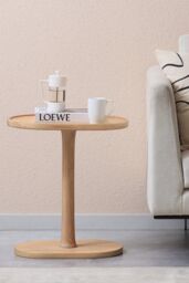 MH London Solid Mango Wood C-Shape Sofa Side Table, End Table for Living Room & Bedroom - Campbell in Natural - thumbnail 2