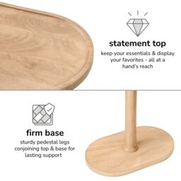 MH London Solid Mango Wood C-Shape Sofa Side Table, End Table for Living Room & Bedroom - Campbell in Natural - thumbnail 4
