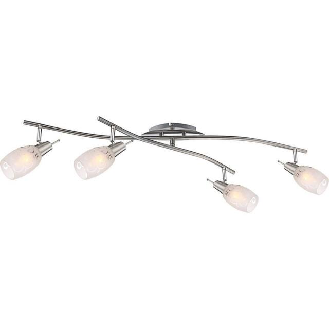 Netlighting Florita Ceiling Spotlight Bar Chrome Opal Glass Shade 4x E14 in Grey - image 1