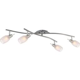 Netlighting Florita Ceiling Spotlight Bar Chrome Opal Glass Shade 4x E14 in Grey