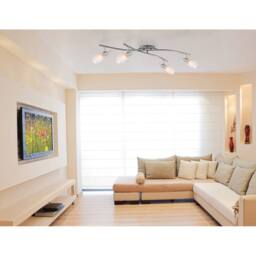 Netlighting Florita Ceiling Spotlight Bar Chrome Opal Glass Shade 4x E14 in Grey - thumbnail 2