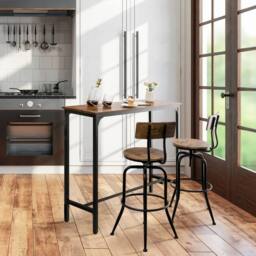 Havendro Rectangular Dining Table For Small Space Counter Height Bar Table in Brown - thumbnail 5
