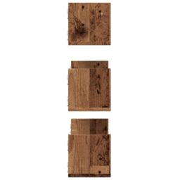 Berkfield Home Wall Shelves 3 pcs Old Wood 58x18x18 cm Engineered Wood in Brown - Size: 58 x 18 x 18 cm - thumbnail 5