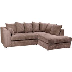 Furniture 786 Chicago Jumbo Cord 4 seater Right Hand Facing Corner Sofa in Chocolate - thumbnail 2