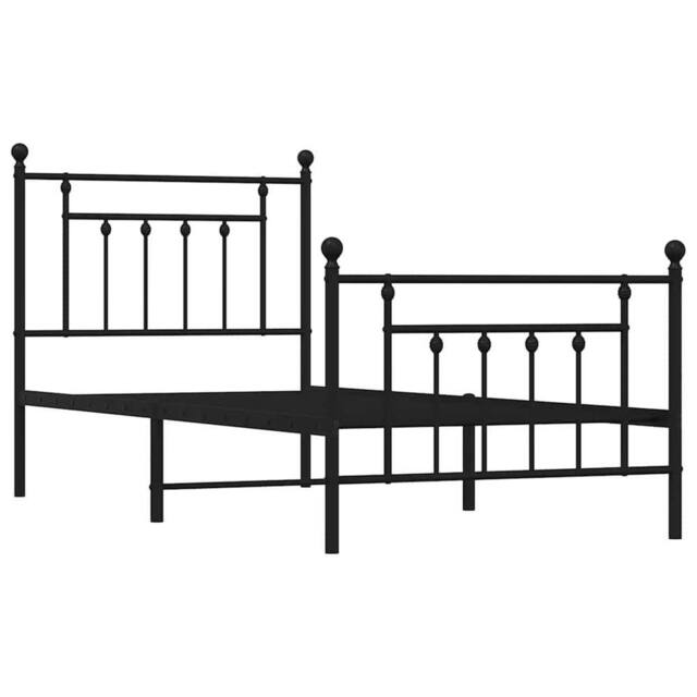 Berkfield Home Metal Bed Frame with Headboard & Footboard Black 90x200 cm - image 1