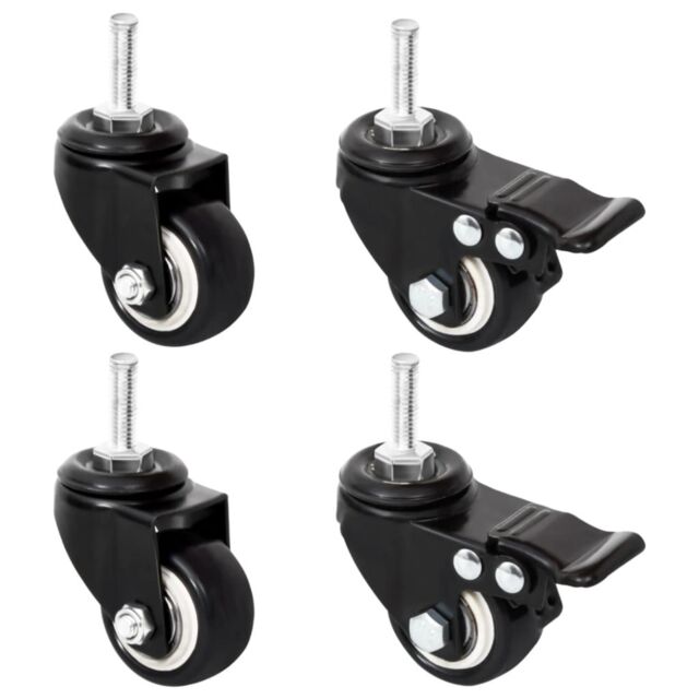 Berkfield Home Wheels for Planter 4 pcs Black 8x3.5x8 cm Iron - image 1