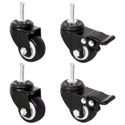 Berkfield Home Wheels for Planter 4 pcs Black 8x3.5x8 cm Iron - thumbnail 1