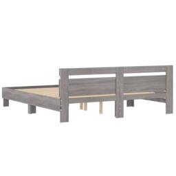 Berkfield Home Bed Frame with LED without Mattress Grey Sonoma 160x200 cm - thumbnail 9