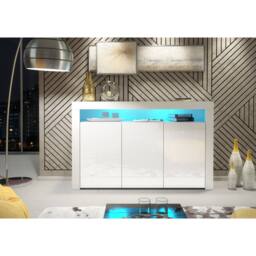 Creative Furniture Aether Sideboard 155cm - White with Gloss Doors & LED Lights - thumbnail 2