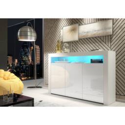 Creative Furniture Aether Sideboard 155cm - White with Gloss Doors & LED Lights - thumbnail 6