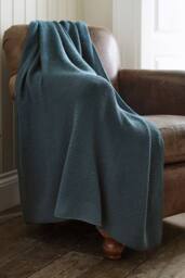 Lobster Creek Luxury Soft Knitted Throw Blanket 130x170cm Saunton in Blue - Size: 130 cm x 170 cm