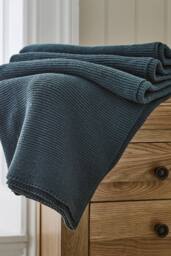 Lobster Creek Luxury Soft Knitted Throw Blanket 130x170cm Saunton in Blue - Size: 130 cm x 170 cm - thumbnail 3