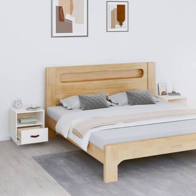 Berkfield Home Beautiful Bedside Cabinets 2 pcs White 40x34x45 cm Solid Wood Pine - Size: 40 x 34 x 45 cm - image 1