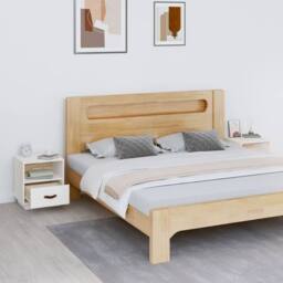 Berkfield Home Beautiful Bedside Cabinets 2 pcs White 40x34x45 cm Solid Wood Pine - Size: 40 x 34 x 45 cm - thumbnail 1