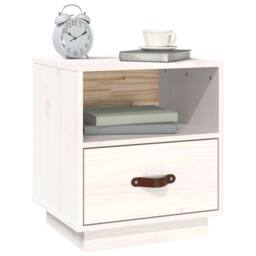Berkfield Home Beautiful Bedside Cabinets 2 pcs White 40x34x45 cm Solid Wood Pine - Size: 40 x 34 x 45 cm - thumbnail 4