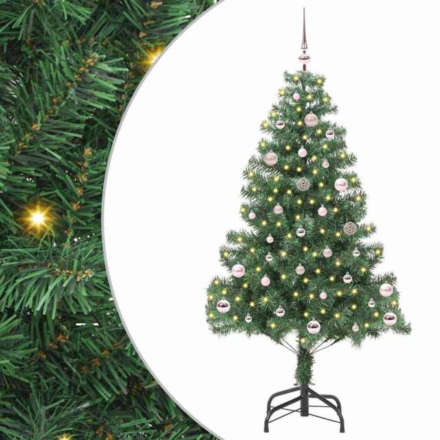 Berkfield Home Christmas Tree with 150 LEDs with Stand Green 150 cm PVC - image 1