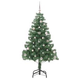 Berkfield Home Christmas Tree with 150 LEDs with Stand Green 150 cm PVC - thumbnail 3