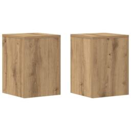 Berkfield Home Plant Stands 2 pcs Artisan Oak 25x25x35 cm Engineered Wood in Brown - Size: 25 x 25 x 35 cm - thumbnail 3