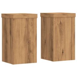 Berkfield Home Plant Stands 2 pcs Artisan Oak 10x10x18 cm Engineered Wood in Brown - Size: 10 x 10 x 18 cm - thumbnail 2