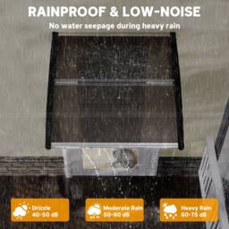 OUTSUNNY Door Canopy Outdoor Awning Rain Shelter for Window Porch, Brown - thumbnail 5