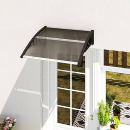 OUTSUNNY Door Canopy Outdoor Awning Rain Shelter for Window Porch, Brown - thumbnail 1