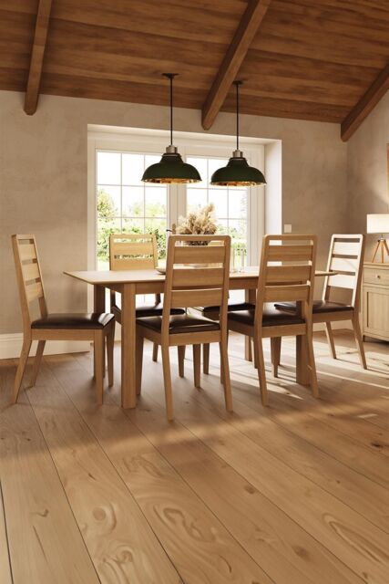FWStyle 1.4M Natural Oak Extending Dining Table in Brown - image 1