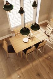 FWStyle 1.4M Natural Oak Extending Dining Table in Brown - thumbnail 2