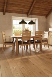 FWStyle 1.4M Natural Oak Extending Dining Table in Brown