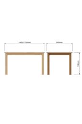 FWStyle 1.4M Natural Oak Extending Dining Table in Brown - thumbnail 5