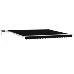 Berkfield Home Manual Retractable Awning with LED Black 400x300 cm - thumbnail 3