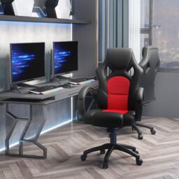 VINSETTO Racing Gaming Chair Swivel Home Office Gamer Chair with Wheels in Red