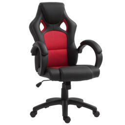 VINSETTO Racing Gaming Chair Swivel Home Office Gamer Chair with Wheels in Red - thumbnail 2