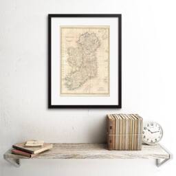 "Artery8 1799 Clement Cruttwell Map Ireland Vintage 12x16"" Framed Art Print in Beige - Size: W12"" x H16""" - thumbnail 2