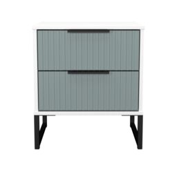 Ready Assembled 2 U Menai 2 Drawer Bedside Cabinet (Ready Assembled) in Duck Egg Blue - thumbnail 2