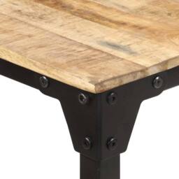 Berkfield Home Dining Table 180x90x76 cm Rough Mango Wood in Brown - Size: 180 x 90 x 76 cm - thumbnail 4