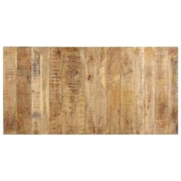 Berkfield Home Dining Table 180x90x76 cm Rough Mango Wood in Brown - Size: 180 x 90 x 76 cm - thumbnail 3