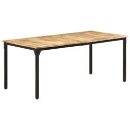 Berkfield Home Dining Table 180x90x76 cm Rough Mango Wood in Brown - Size: 180 x 90 x 76 cm - thumbnail 8