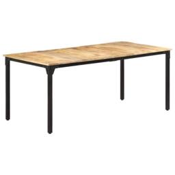 Berkfield Home Dining Table 180x90x76 cm Rough Mango Wood in Brown - Size: 180 x 90 x 76 cm - thumbnail 9