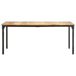 Berkfield Home Dining Table 180x90x76 cm Rough Mango Wood in Brown - Size: 180 x 90 x 76 cm - thumbnail 1