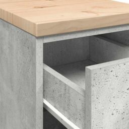 Berkfield Home Garage Storage Cabinet Concrete Grey 30x51x85 cm Solid Wood Pine - Size: 30 x 51 x 85 cm - thumbnail 9