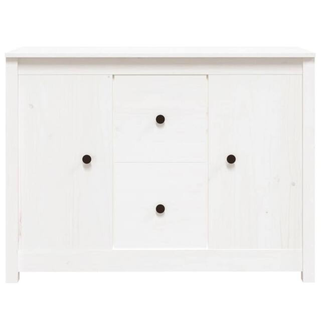 Berkfield Home Sideboard White 100x35x74 cm Solid Wood Pine - Size: 100 x 35 x 74 cm - image 1