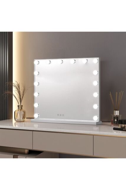 H&O Direct Makeup Vanity Mirror with LED Lights in White - image 1
